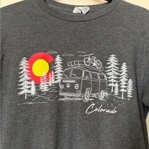Gray Long Sleeve Graphic Tee with Colorado Design